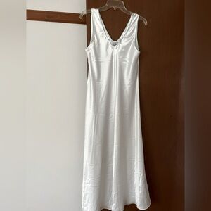 Elegant White Satin Night Dress